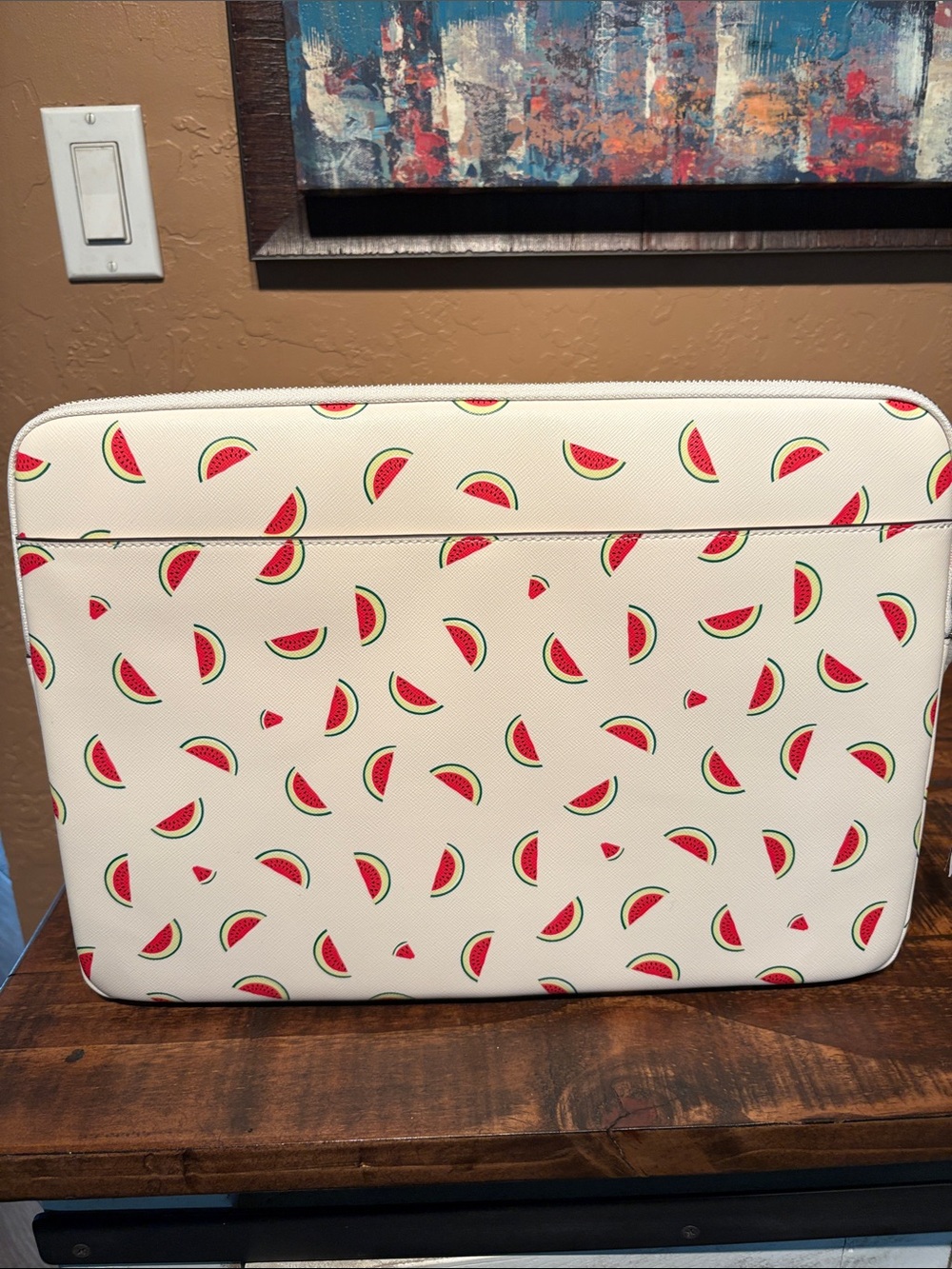 kate spade NWT  Cream Watermelon Print Leather Laptop Case MSRP $110 I - Picture 5 of 8